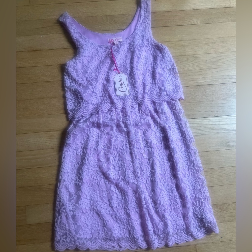Candie's Soft Purple Lace Dress, S
